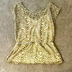 Express Sheer Zebra Print Top Size M